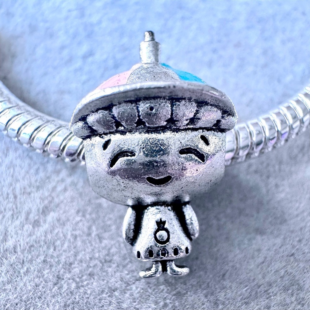 Propeller‎ Hat Boy Character Charm Silver Blue Pink Enamel Bead fits PANDORA